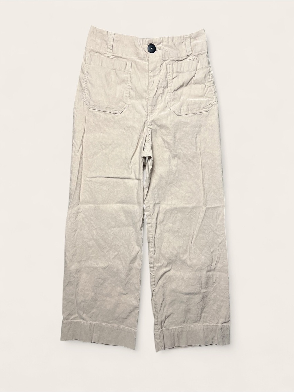 Maeve Anthropologie Colette Wide Leg Pants 26 Khaki Beige High Rise Utility Crop